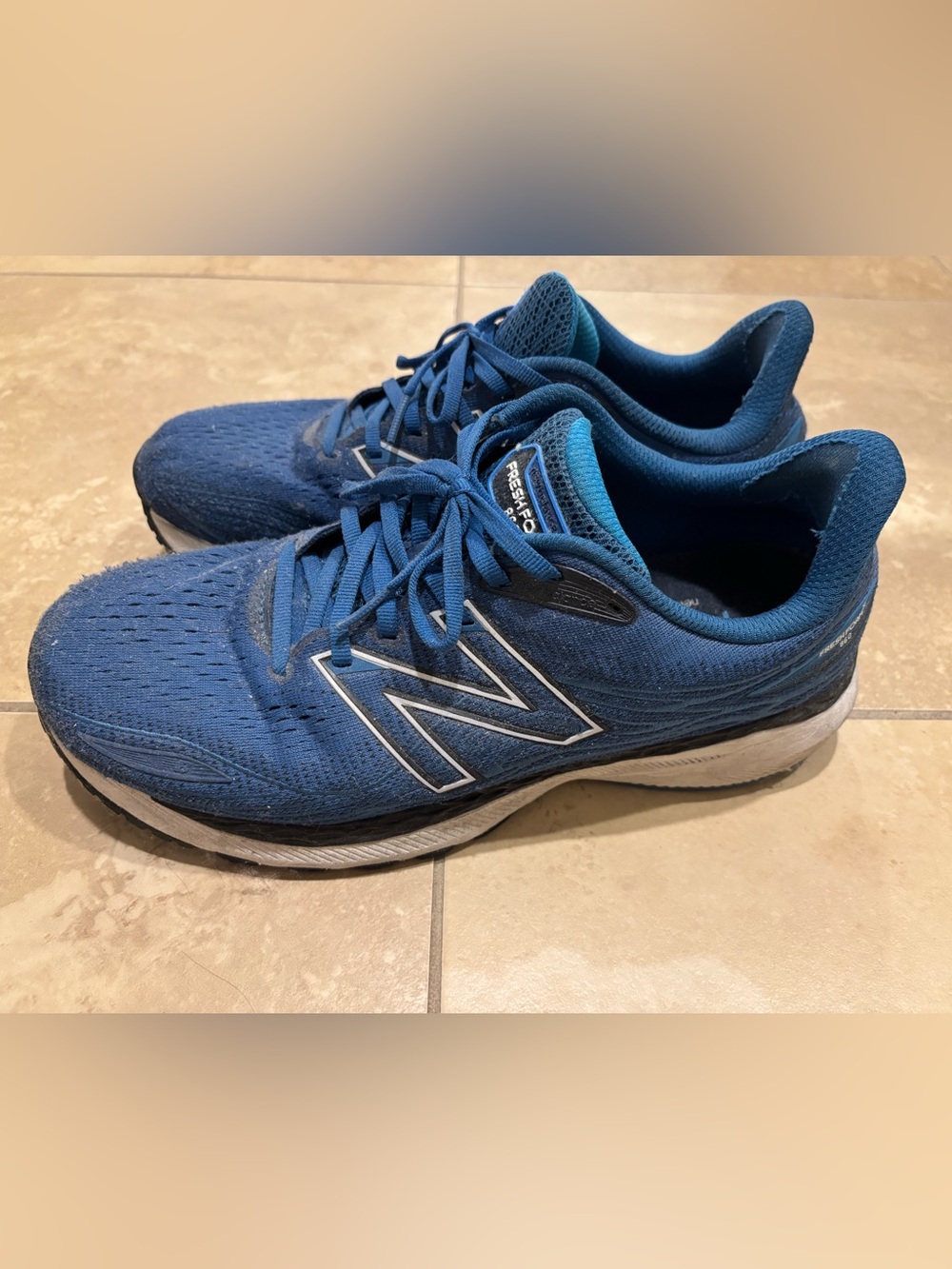 New Balance Men's Blue  & White Running Sneakers